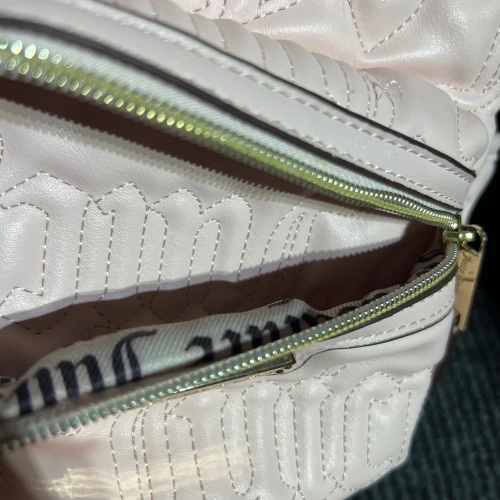 Juicy Couture Mini Backpack Womens Small Pink Embossed Logo Faux Leather Y2K Bag